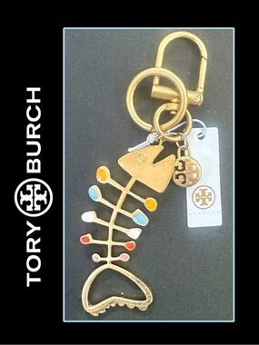 NWT TORY BURCH FISHBONE KEYCHAIN | BAG CHARM | BOTTLE OPENER